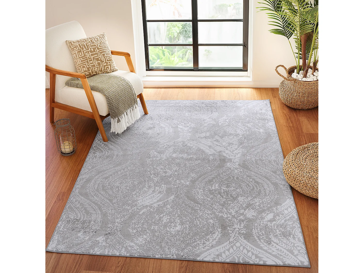 Tapis Vintage Oriental - Blanc/Gris - 120x170cm - INGRID