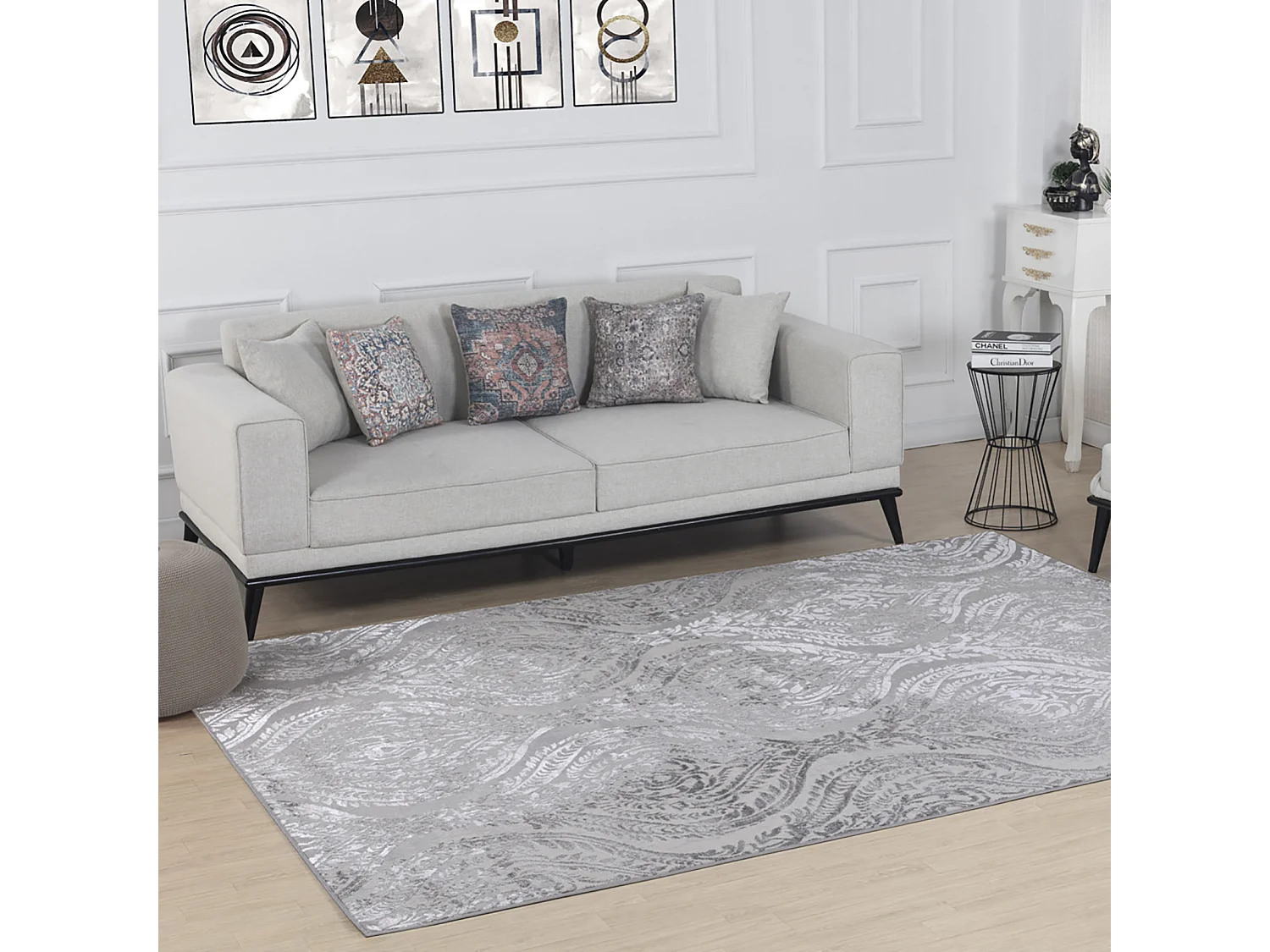 Tapis Vintage Oriental - Blanc/Gris - 120x170cm - INGRID
