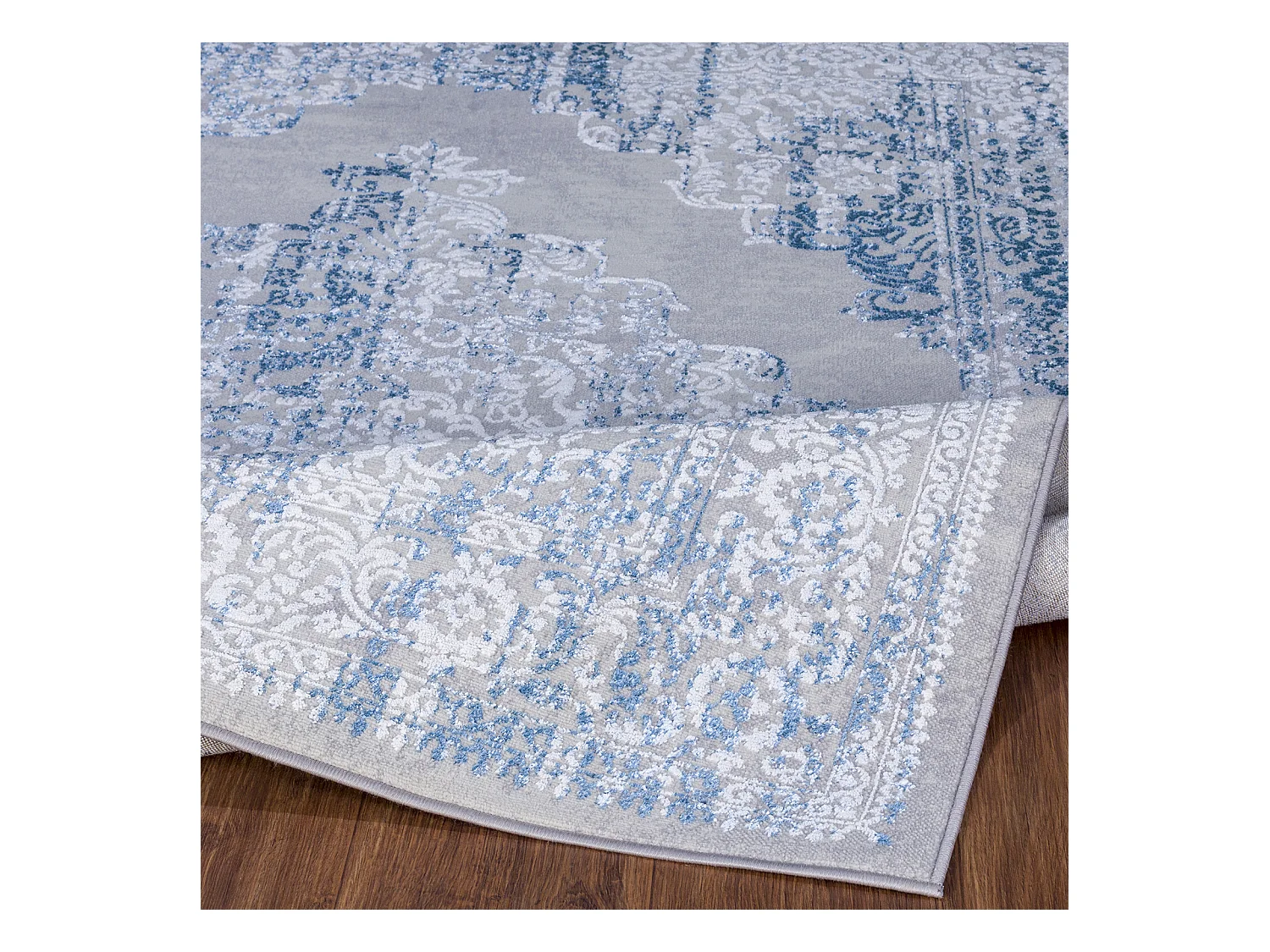 Alfombra Vintage Oriental - Marfil/Azul/Gris - 200x275cm - ELIN