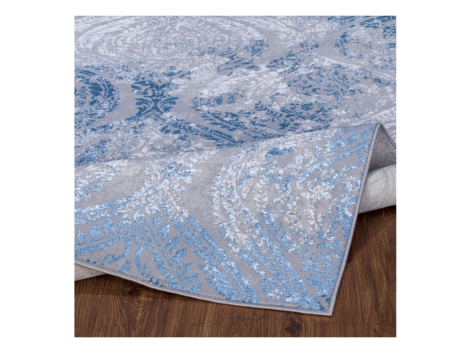 Vintage Orientalischer Teppich - Elfenbein/Blau/Grau - 120x170cm - INGRID