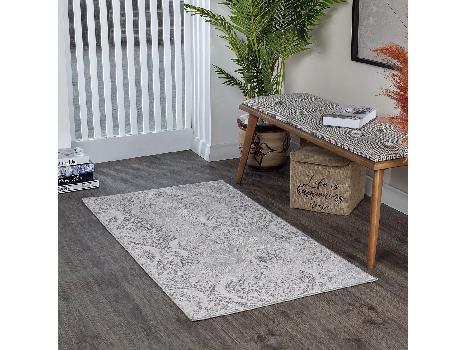 Vintage Oosters Tapijt - Beige/Wit - 80x150cm - INGRID