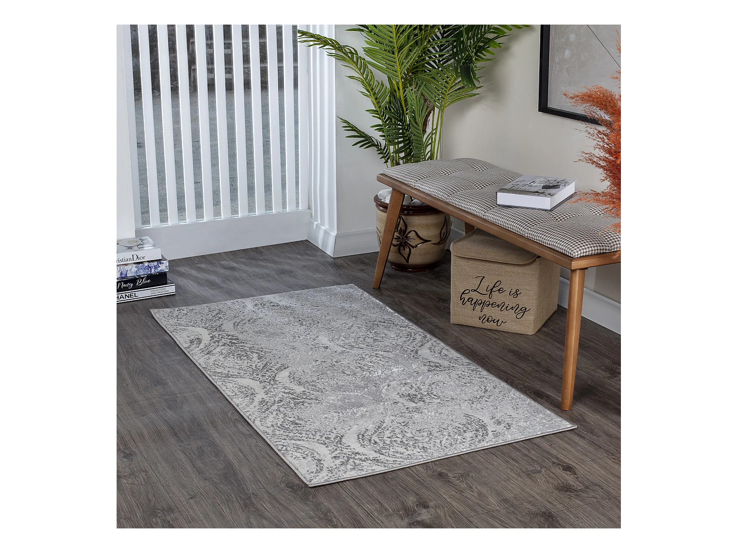 Vintage Oosters Tapijt - Beige/Wit - 80x150cm - INGRID