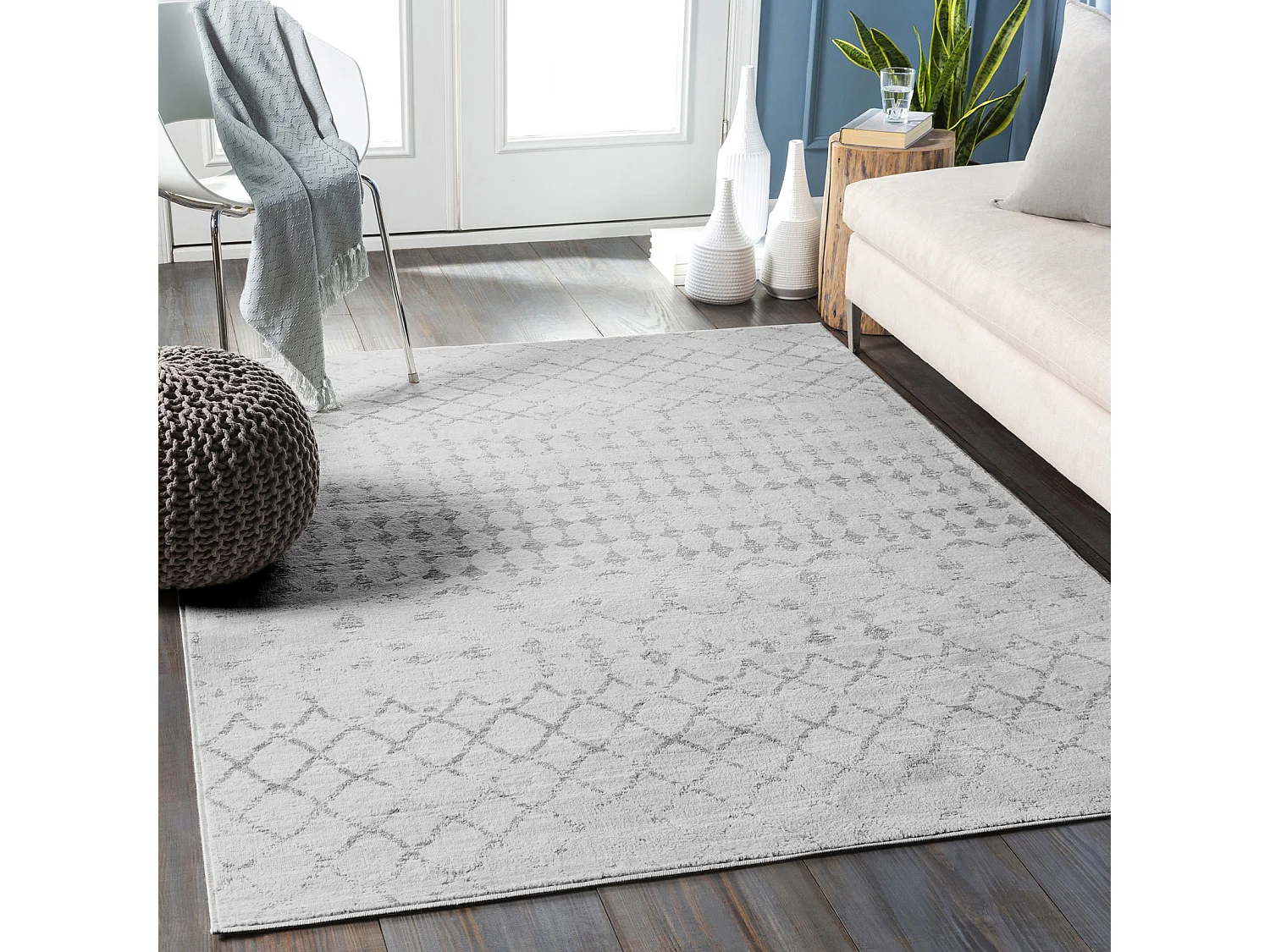 Berber Etnisch Tapijt - Wit/Grijs - 140x200cm - SOFIA