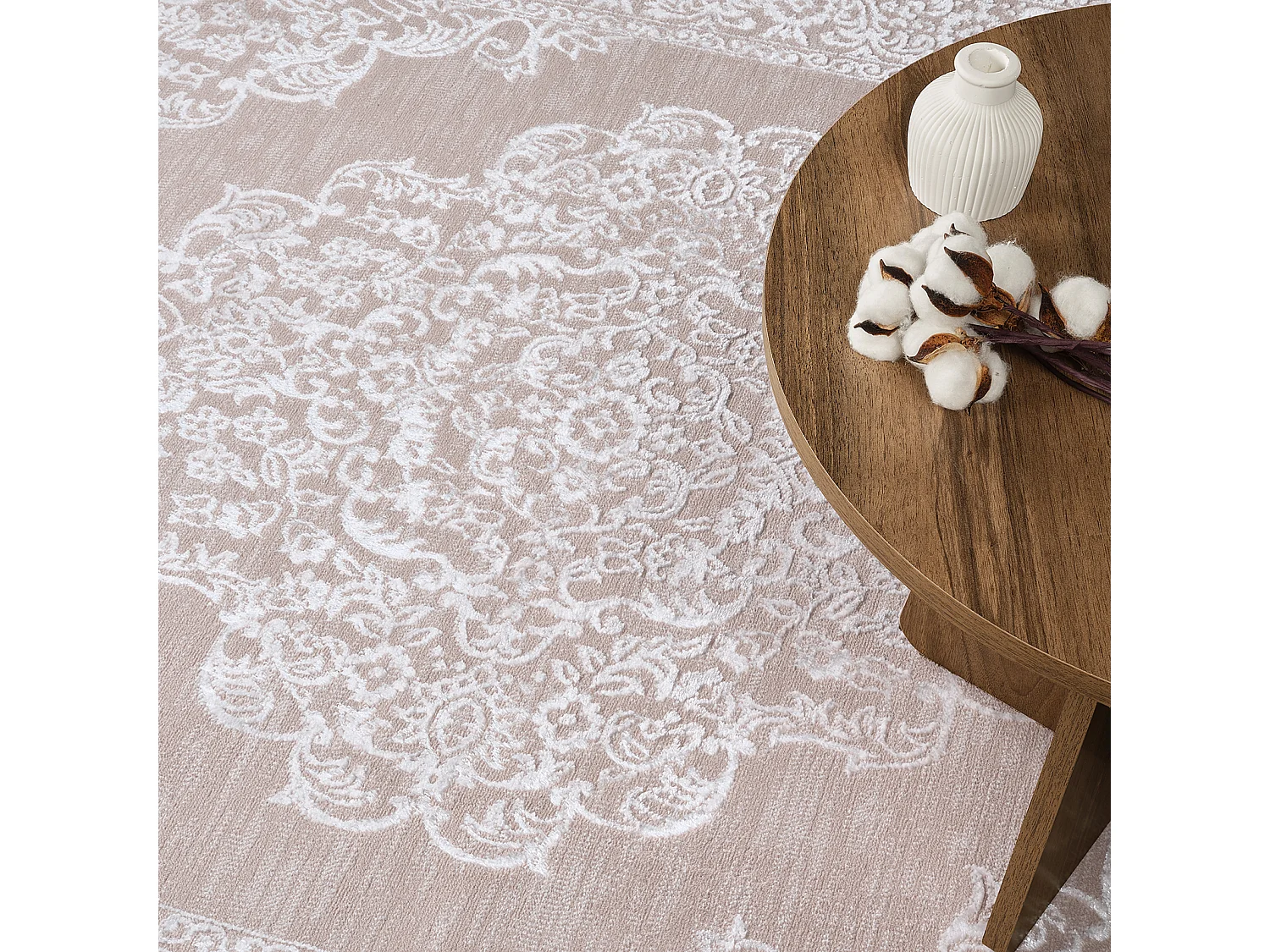 Tapis Vintage Oriental - Beige/Blanc - 200x275cm - ELIN