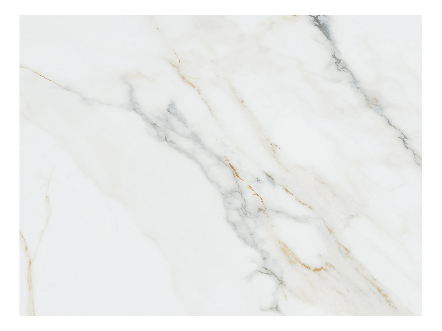 Esstisch ausziehbar - 6 bis 10 Personen - Keramik , Sicherheitsglas & Metall - Marmor-Optik Weiß & Schwarz - LUMIEL