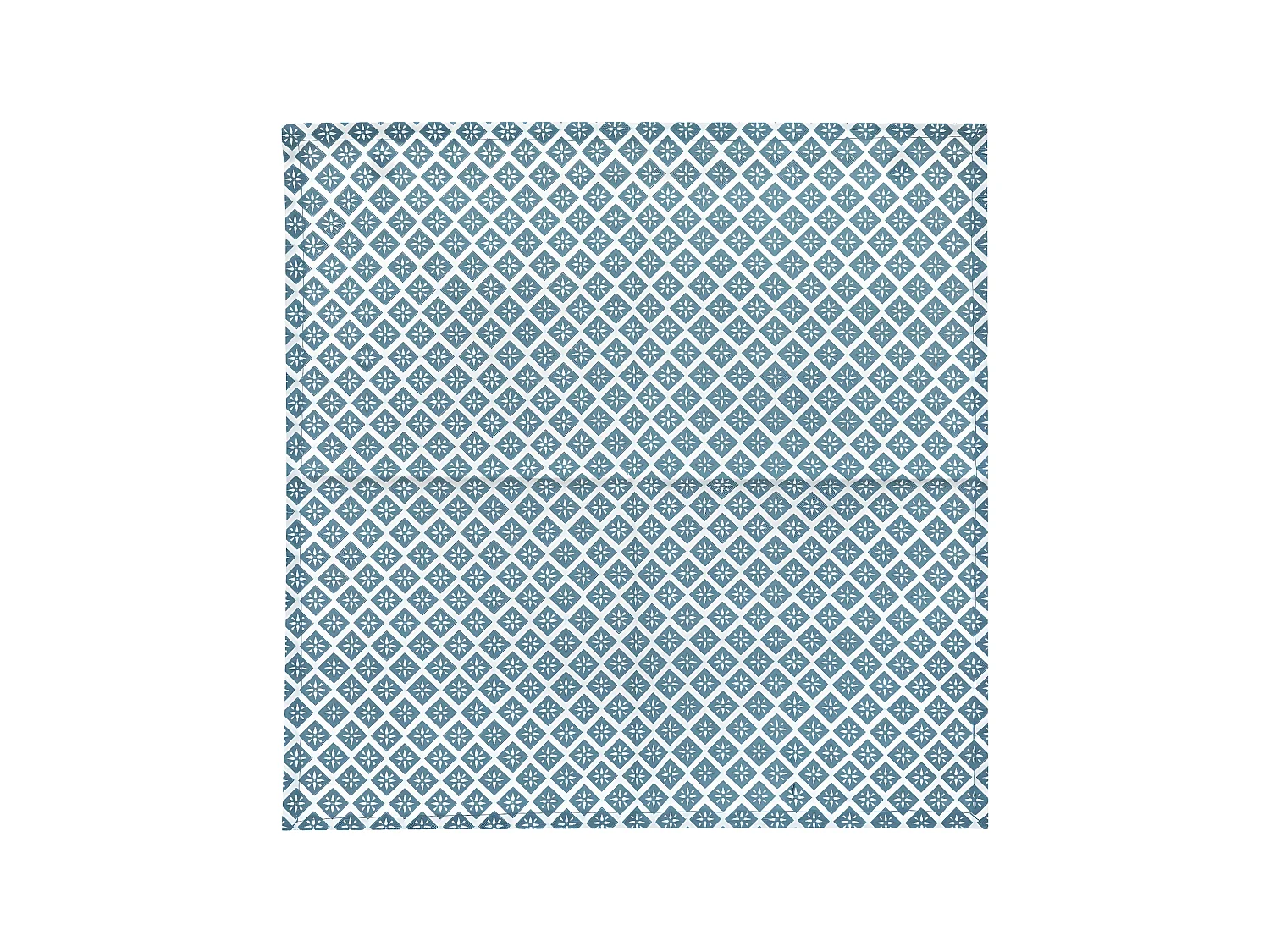 Lot de 4 Serviettes de table en Coton Bleu imprimé Tikal 40 x 40 cm