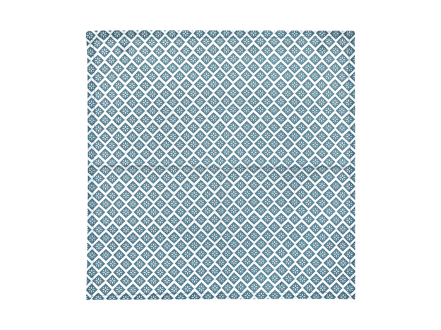 Lot de 4 Serviettes de table en Coton Bleu imprimé Tikal 40 x 40 cm