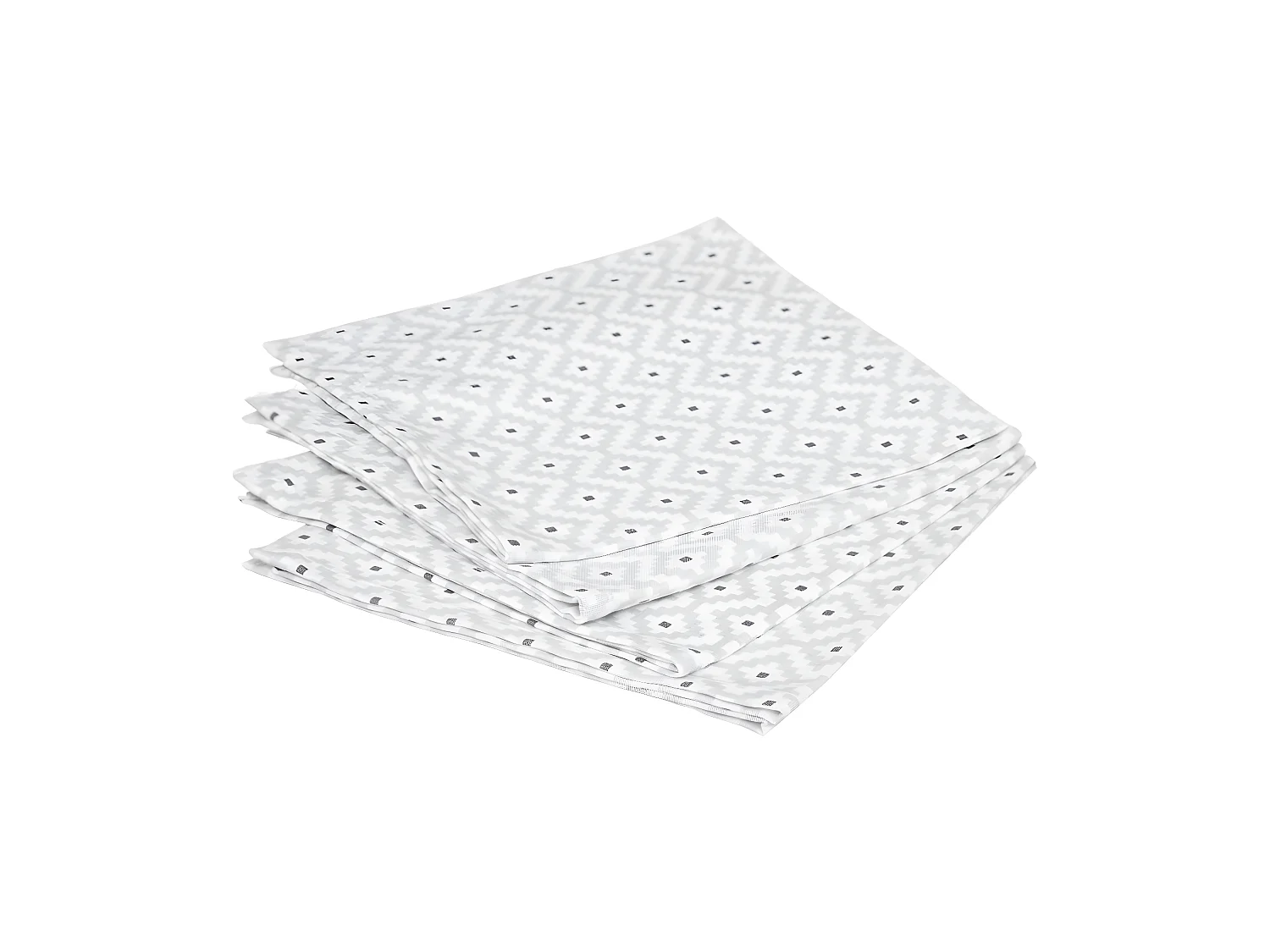 Lot de 4 Serviettes de table en Coton Gris imprimé Etnik 40 x 40 cm