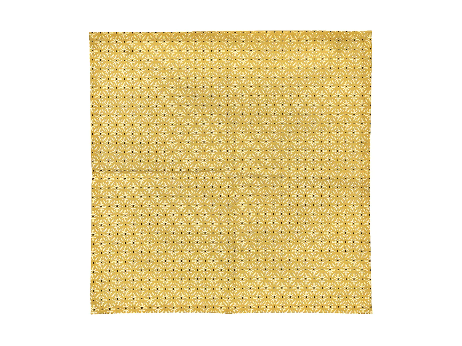 Lot de 4 Serviettes de table en Coton Ocre imprimé Paty 40 x 40 cm