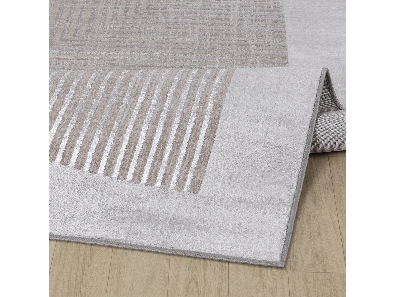 Alfombra Escandinava Bohemia - Beige/Blanco - 200x275cm - AITANA
