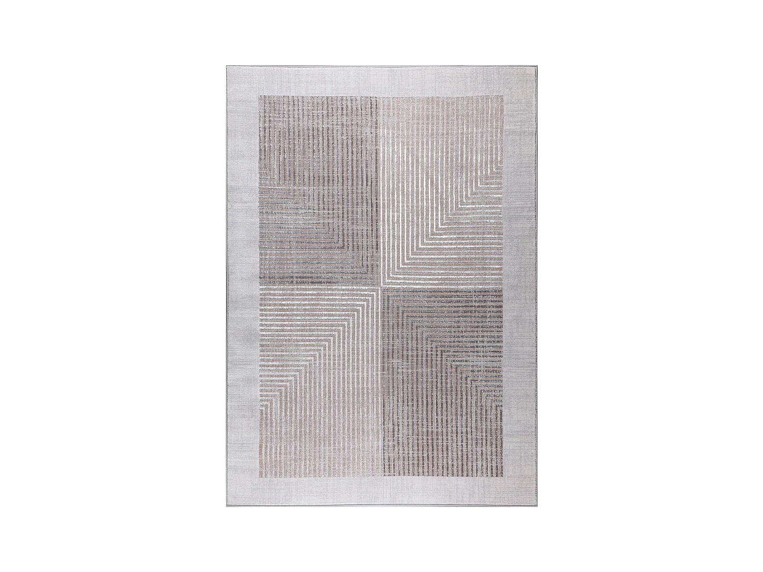 Tapis Scandinave Bohème - Gris/Beige - 160x213cm - AITANA
