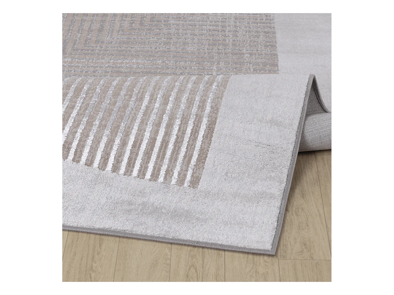 Tapis Scandinave Bohème - Gris/Beige - 160x213cm - AITANA
