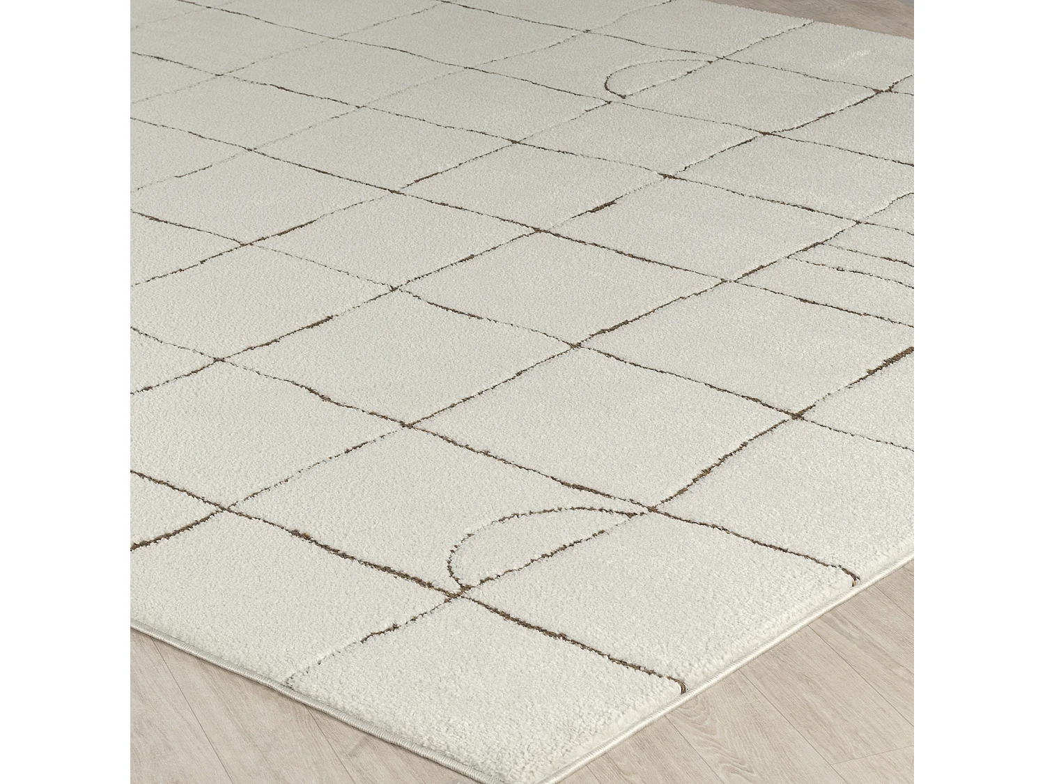 Modern Scandinavisch Tapijt - Ivoor/Terracotta - 160x213cm - HOPE