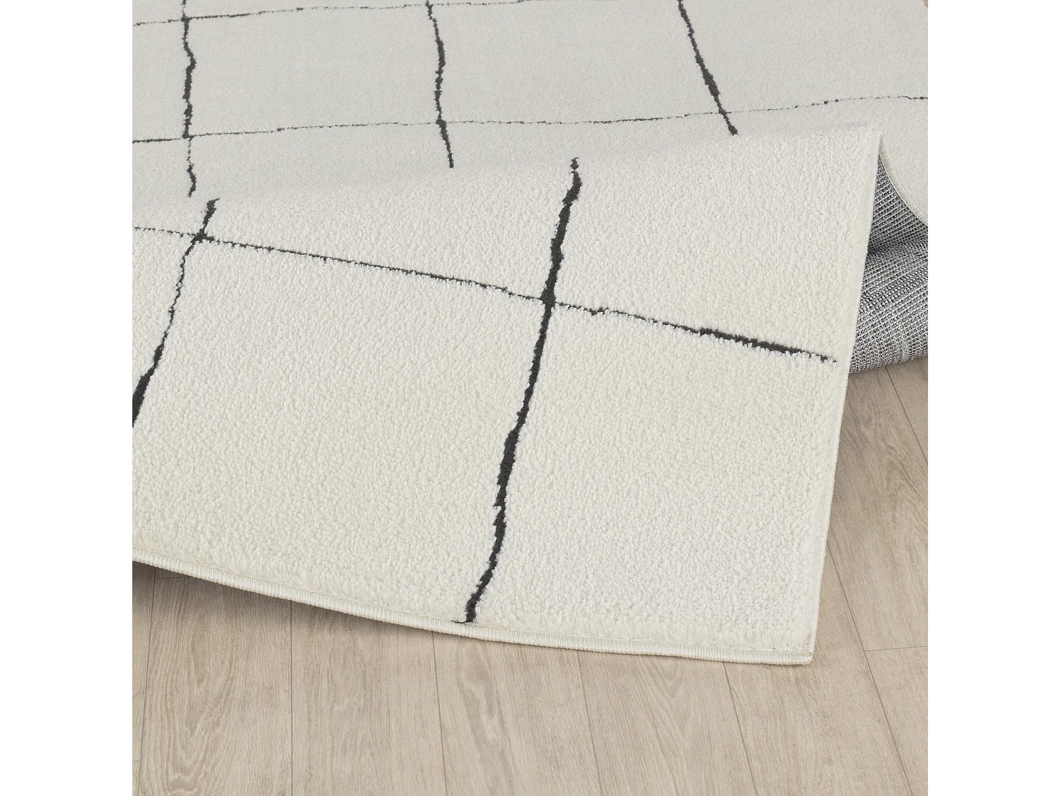Tapis Scandinave Moderne - Ivoire/Gris - 160x213cm - HOPE