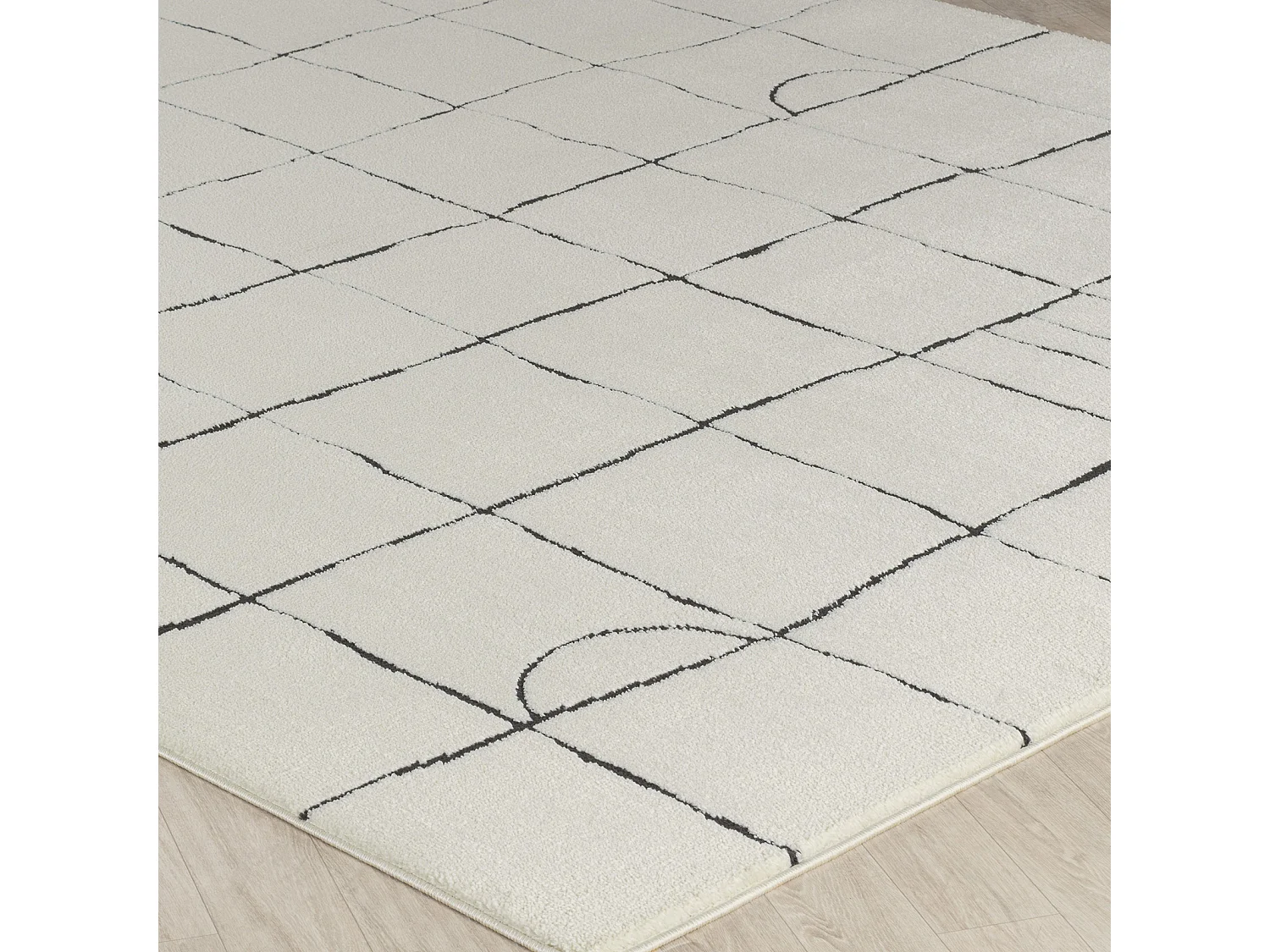 Tapis Scandinave Moderne - Ivoire/Gris - 160x213cm - HOPE