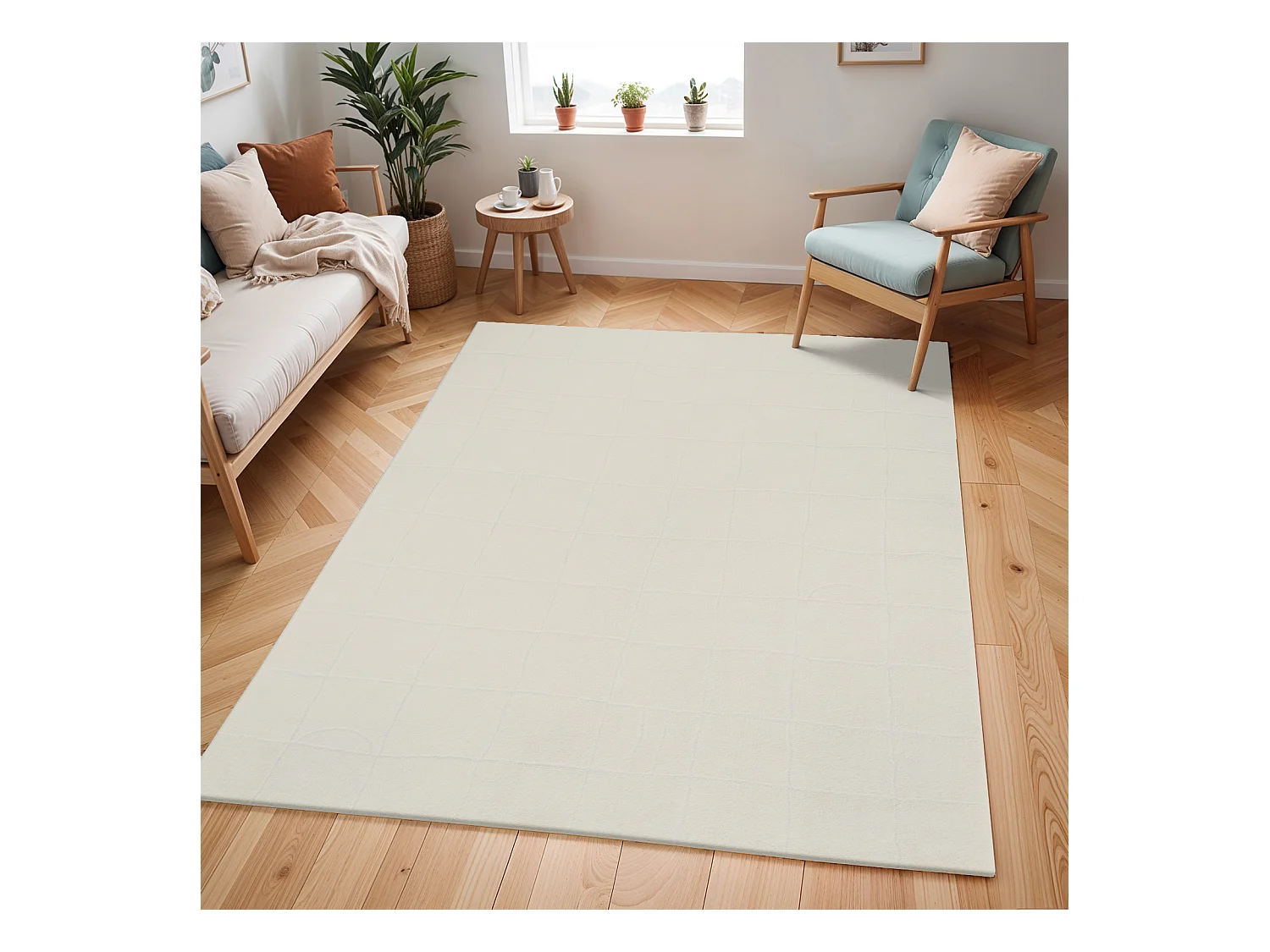 Tapis Scandinave Moderne - Ivoire - 160x213cm - HOPE