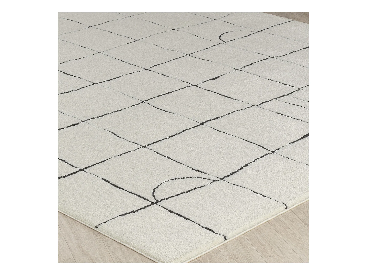 Tappeto Scandinavo Moderno - Avorio/Grigio - 200x275cm - HOPE