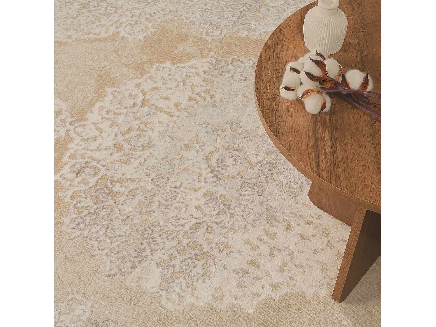 Tapis Vintage Oriental - Beige/Gris - 200x275cm - DEFNE