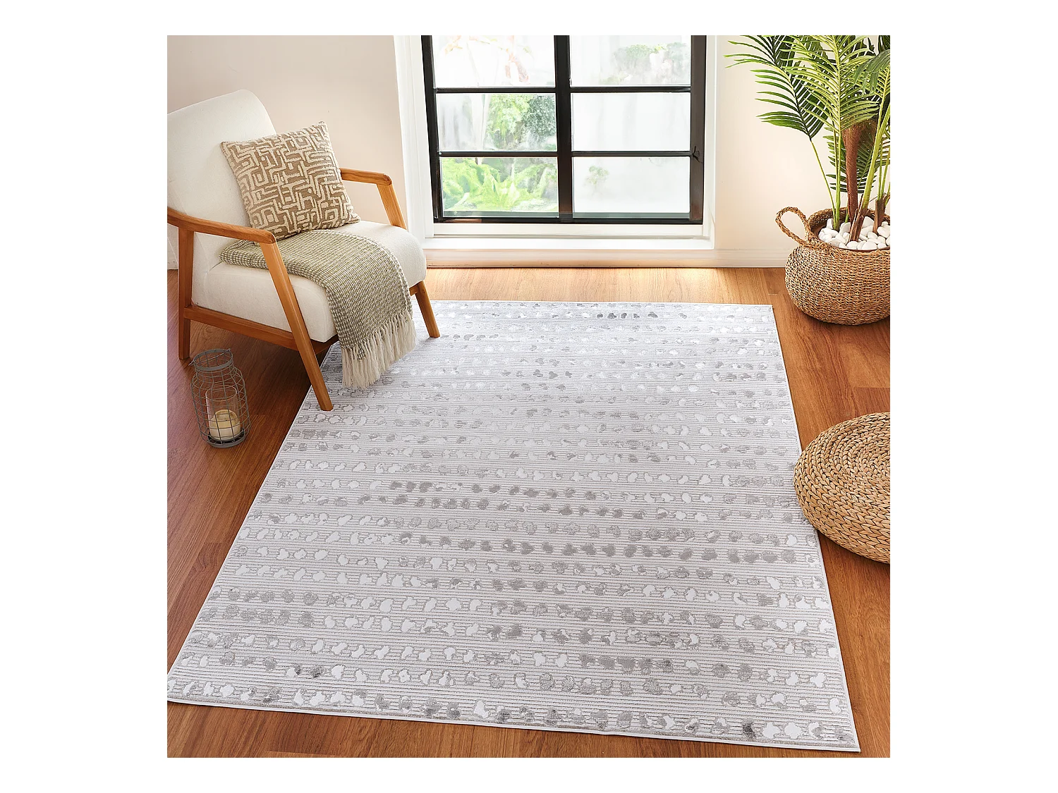 Scandinavisch Tapijt met Stippen - Beige/Wit - 120x170cm - VALKIRIA