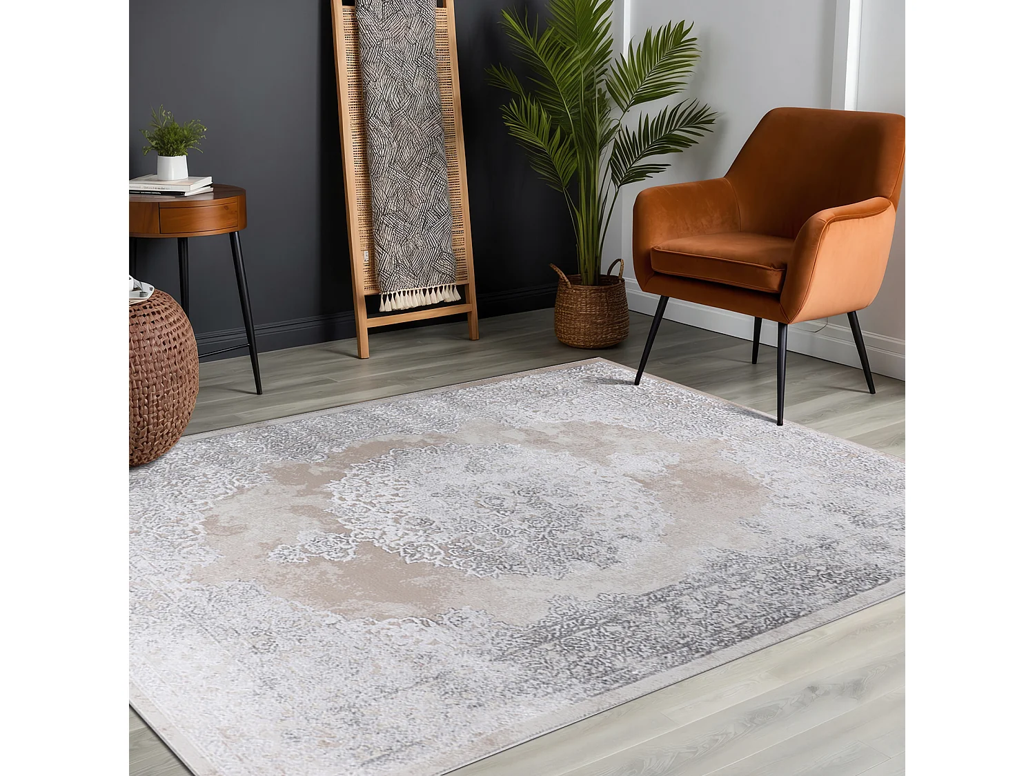 Vintage Oosters Tapijt - Beige/Wit - 160x213cm - DEFNE