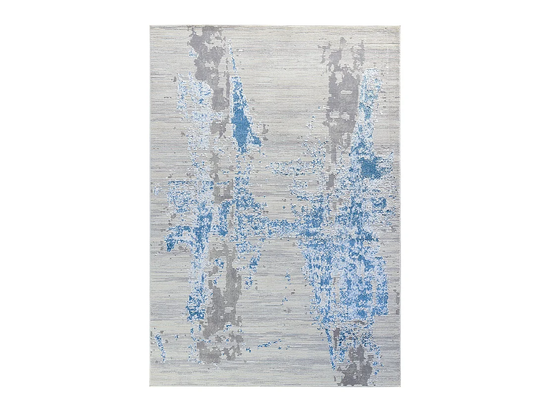 Abstrakt Moderner Teppich - Elfenbein/Blau/Grau - 160x220cm - EYRA