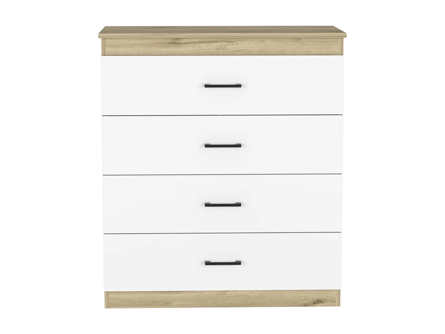 TUHOME CONCEPT Cómoda Eter de 80 cm, blanco y roble arena