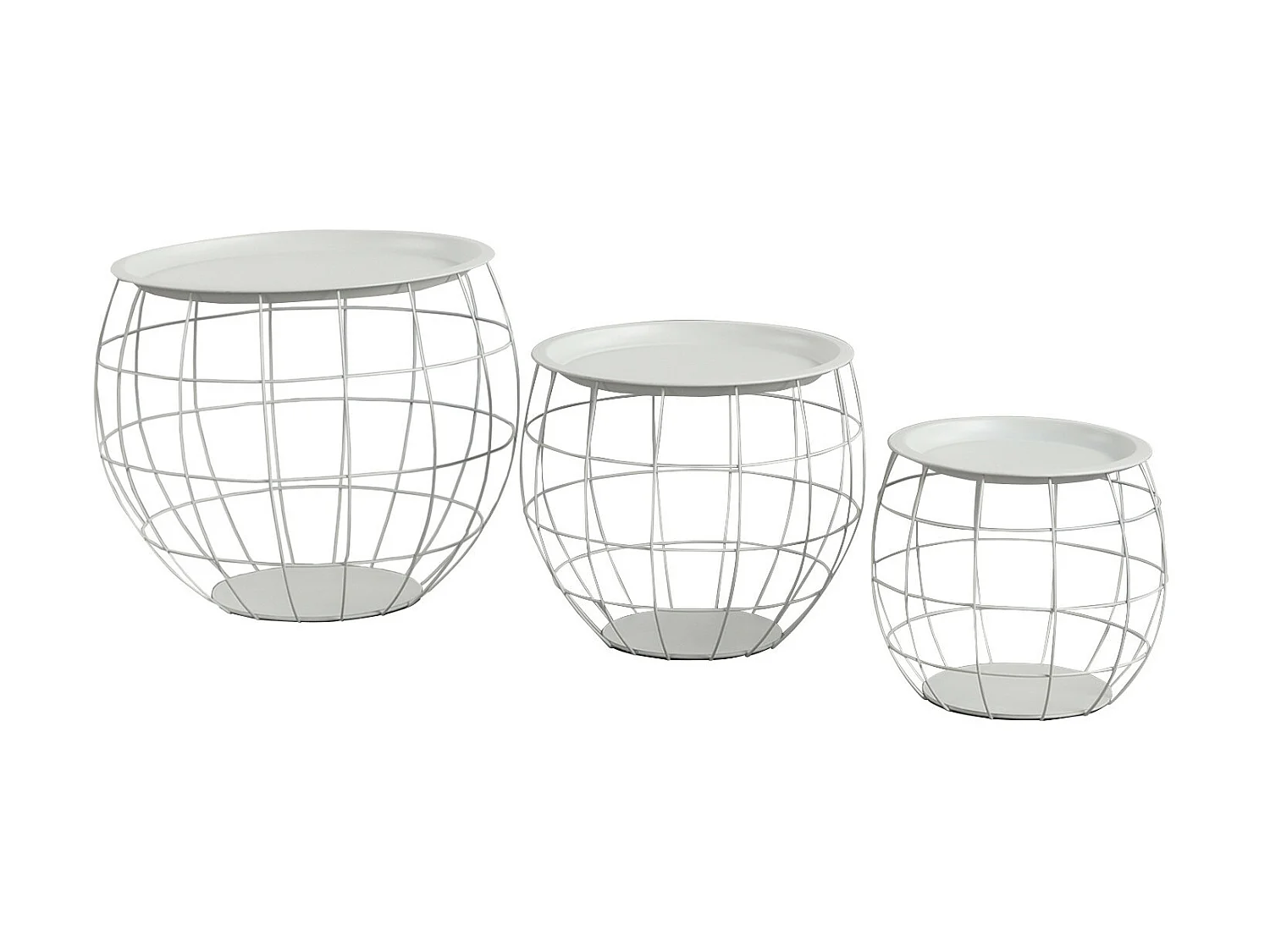 Kit 3 Mesitas de Centro Redondas Baloon Thinia Home