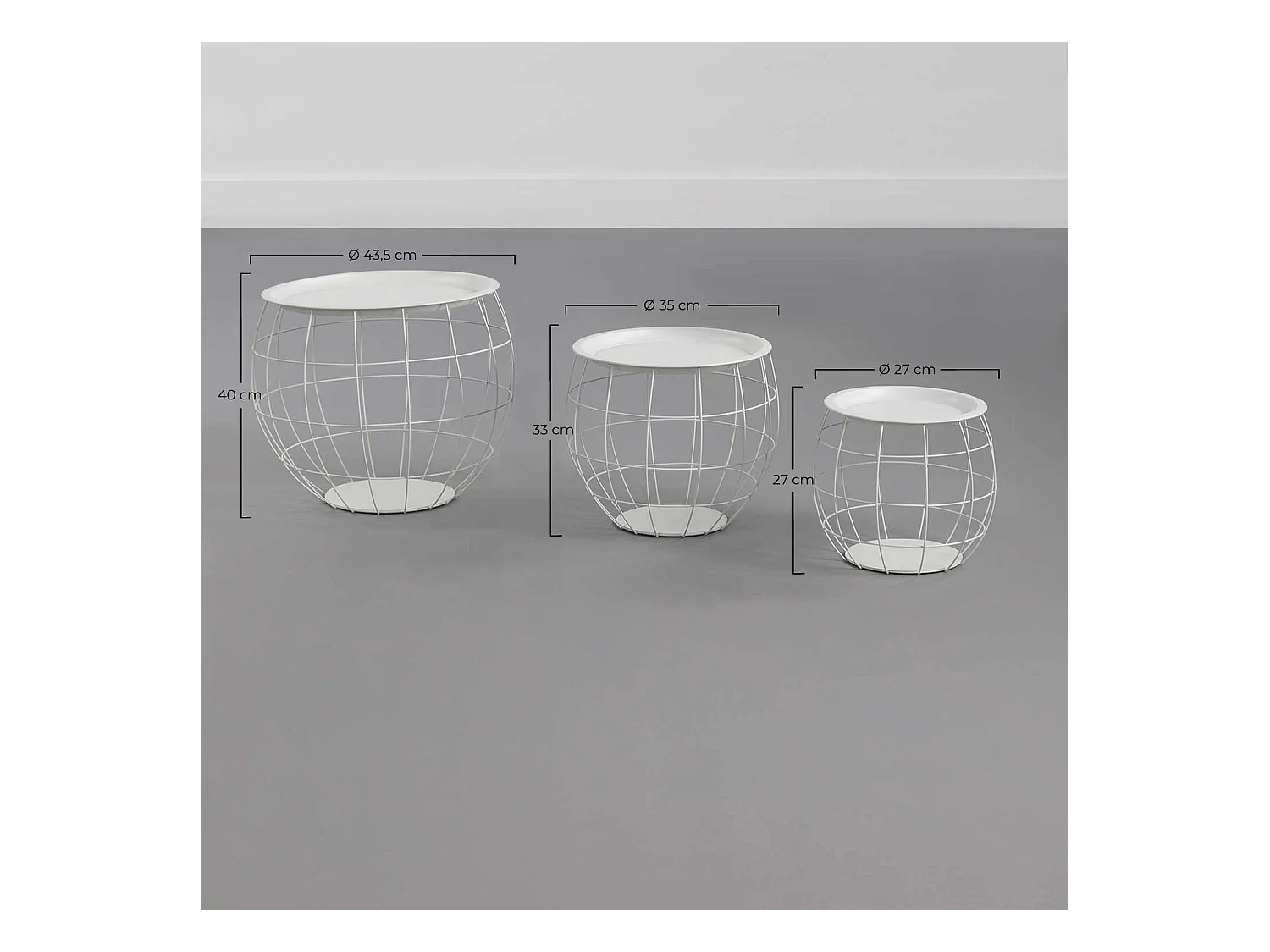 Kit 3 Mesitas de Centro Redondas Baloon Thinia Home