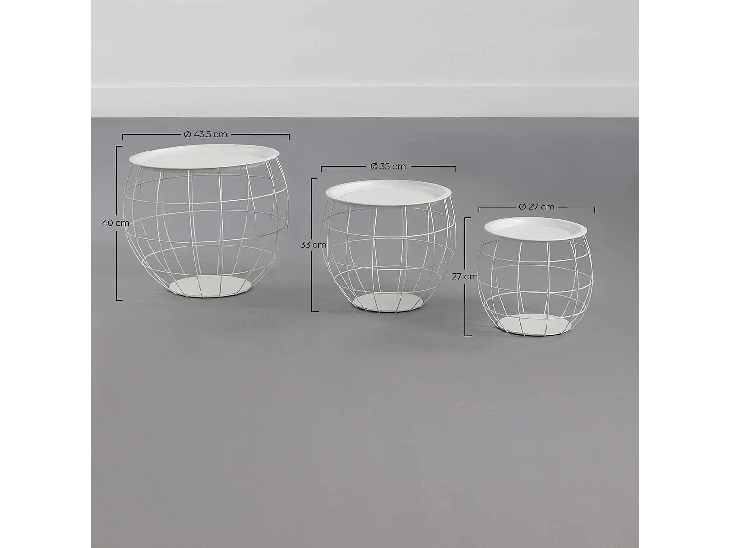 Set di 3 tavolini rotondi Baloon Thinia Home