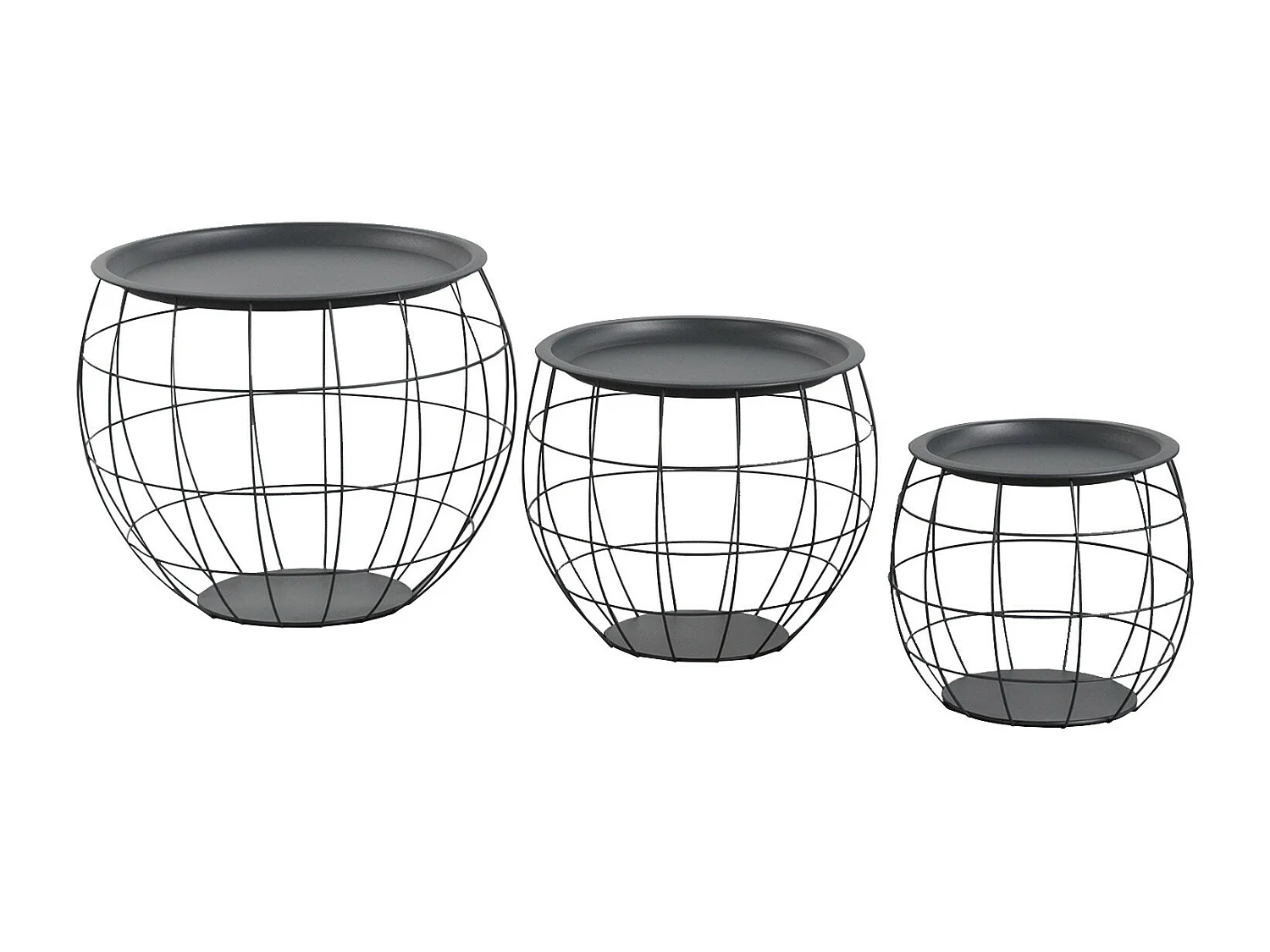 Kit 3 Mesitas de Centro Redondas Baloon Thinia Home