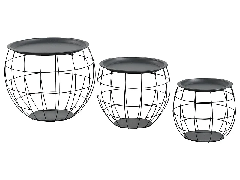 Kit 3 Mesitas de Centro Redondas Baloon Thinia Home