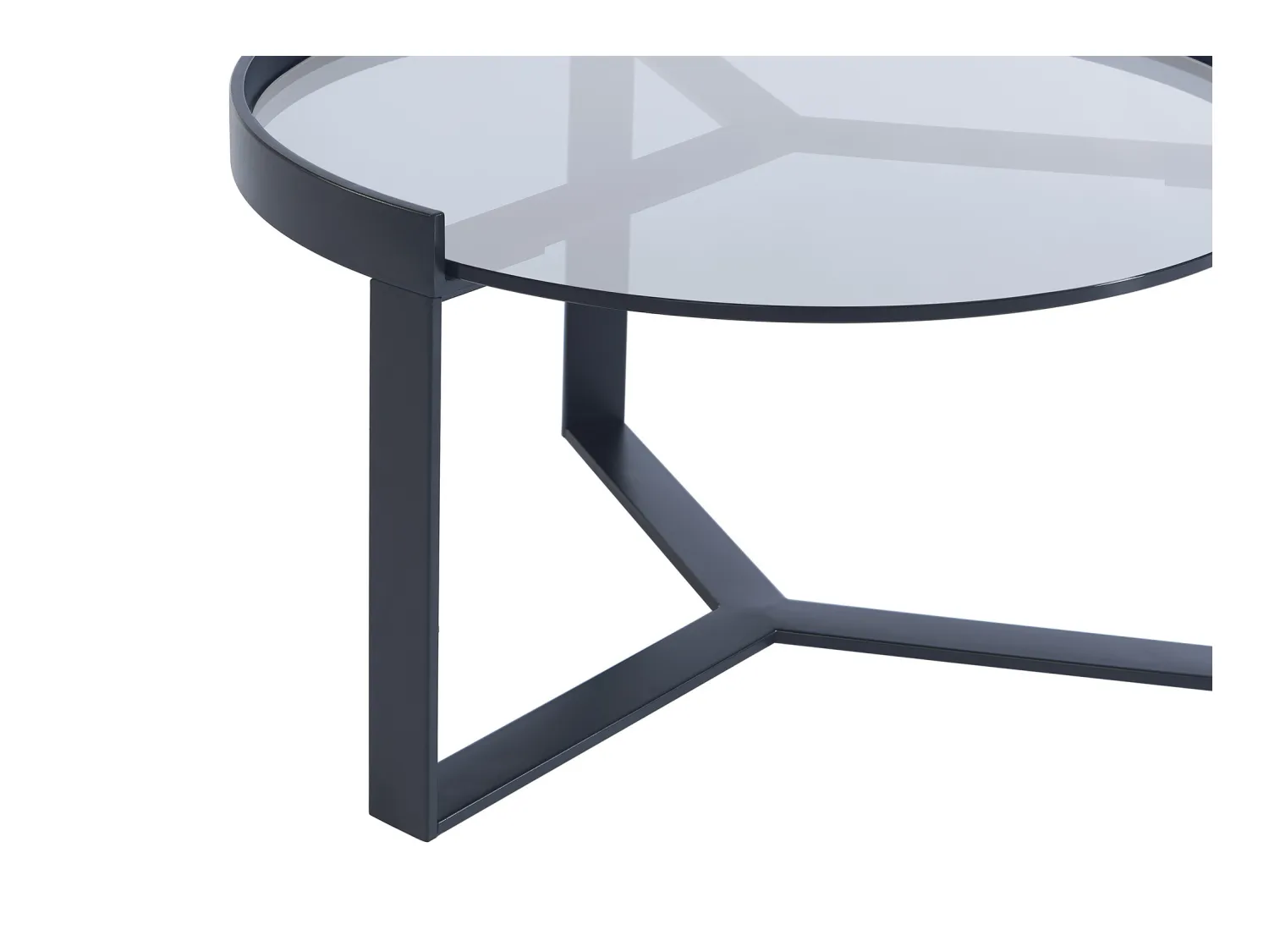 Tables basses gigognes en verre trempé fumé, céramique et métal - Effet marbre blanc et Noir - ZERILA de Maison Céphy