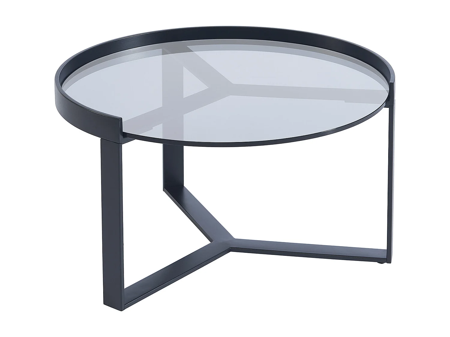 Tables basses gigognes en verre trempé fumé, céramique et métal - Effet marbre blanc et Noir - ZERILA de Maison Céphy