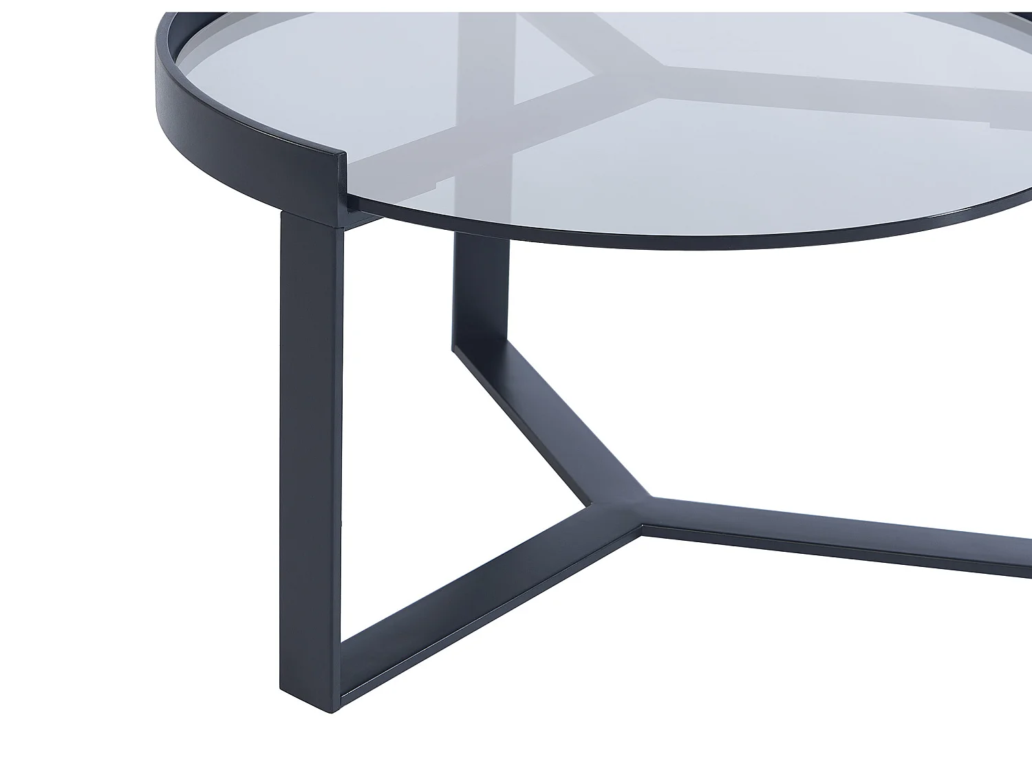 Tables basses gigognes en verre trempé fumé, céramique et métal - Effet marbre blanc et Noir - ZERILA de Maison Céphy