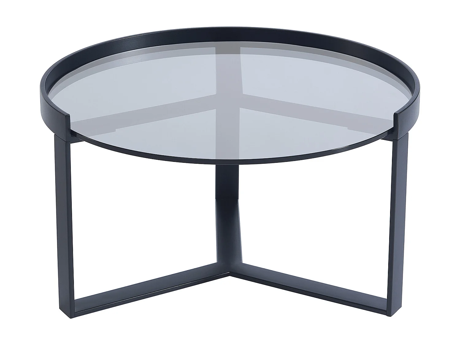 Tables basses gigognes en verre trempé fumé, céramique et métal - Effet marbre blanc et Noir - ZERILA de Maison Céphy