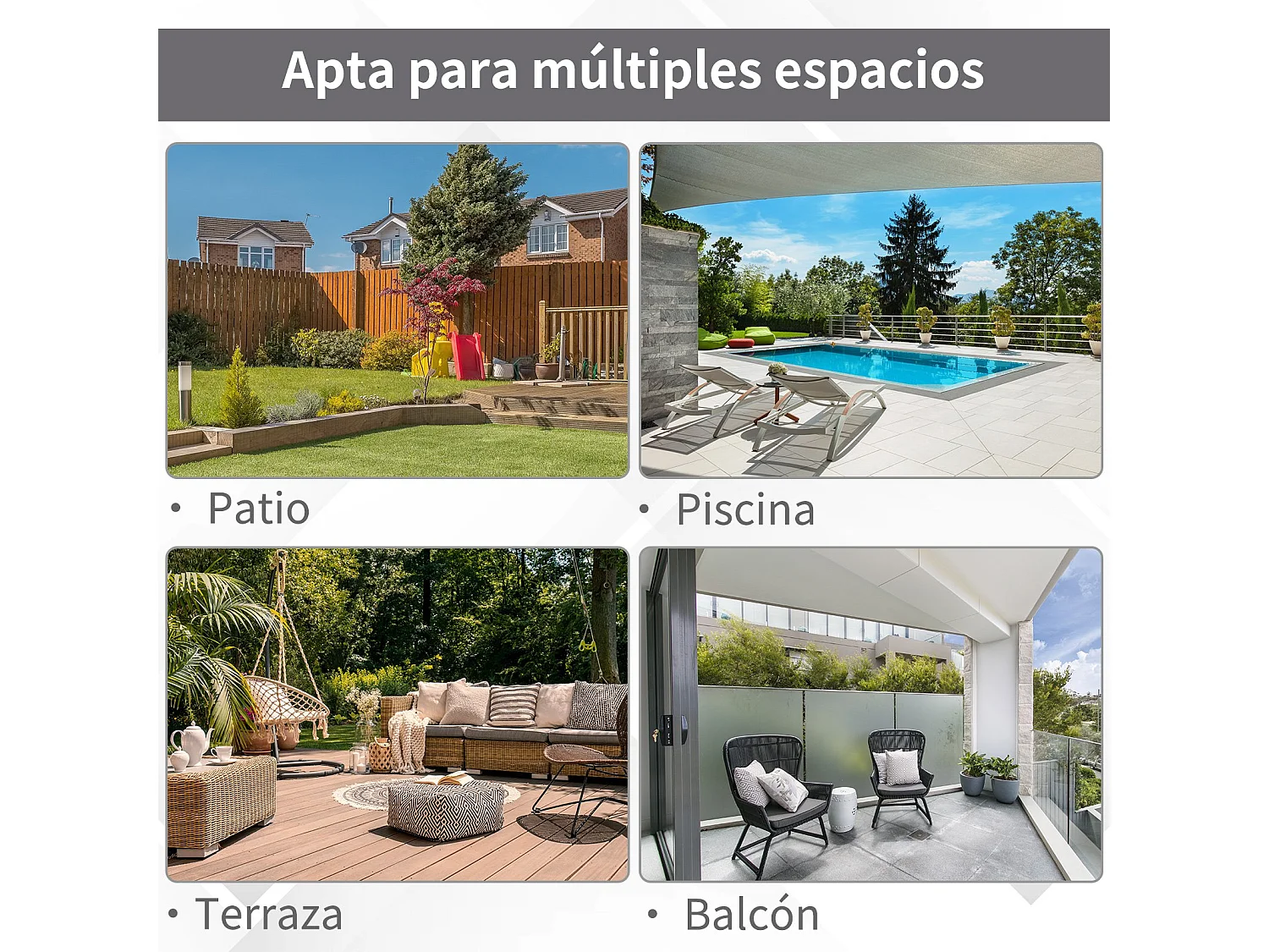 Sombrilla doble crema 270x440x250cm Outsunny