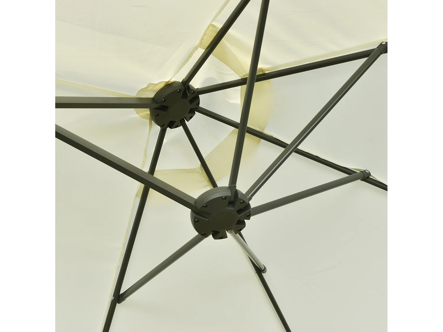 Sombrilla doble crema 270x440x250cm Outsunny