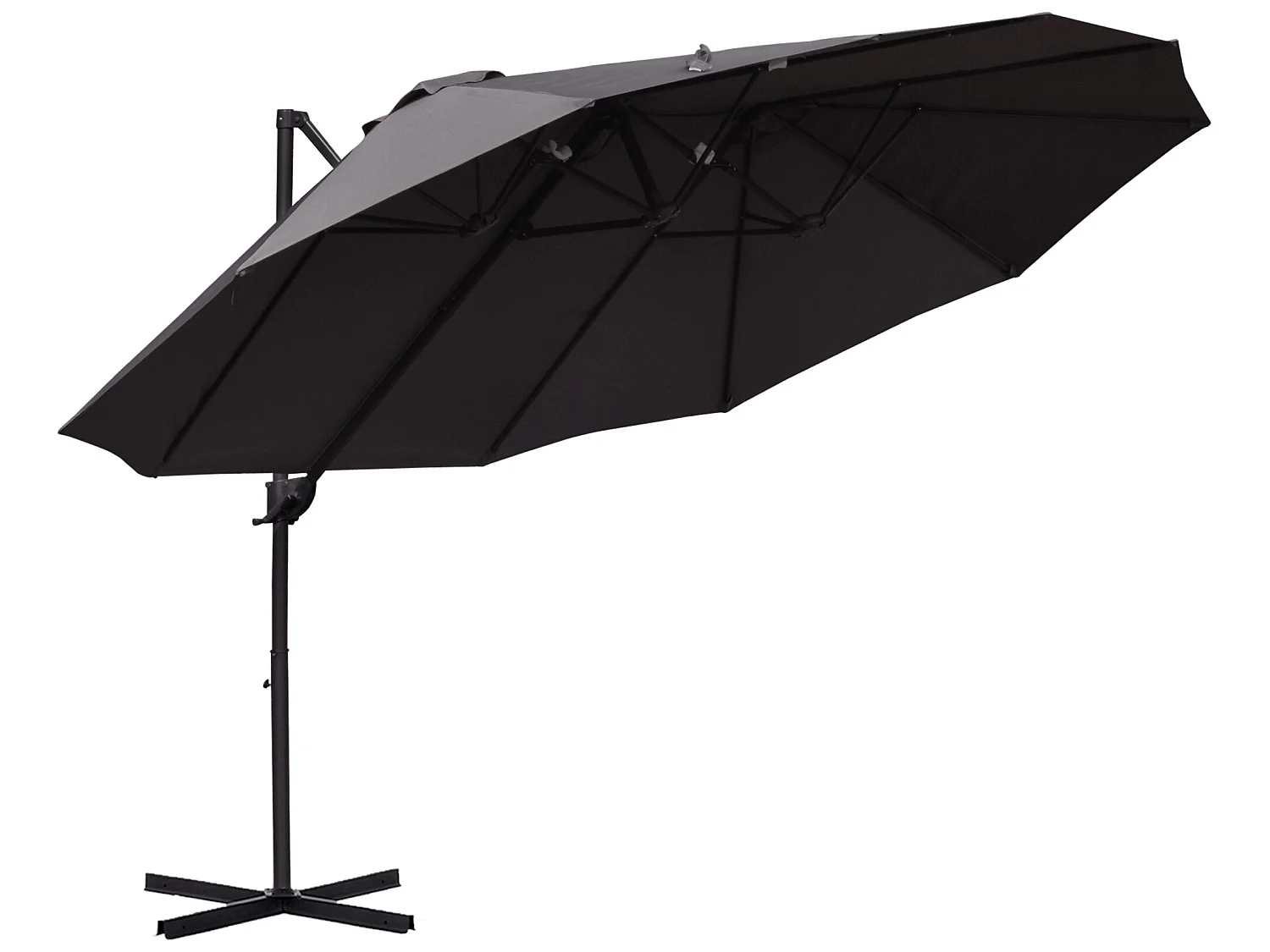 Sombrilla doble gris 270x440x250cm Outsunny