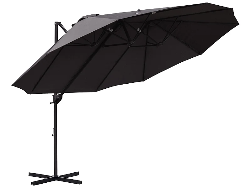 Sombrilla doble gris 270x440x250cm Outsunny