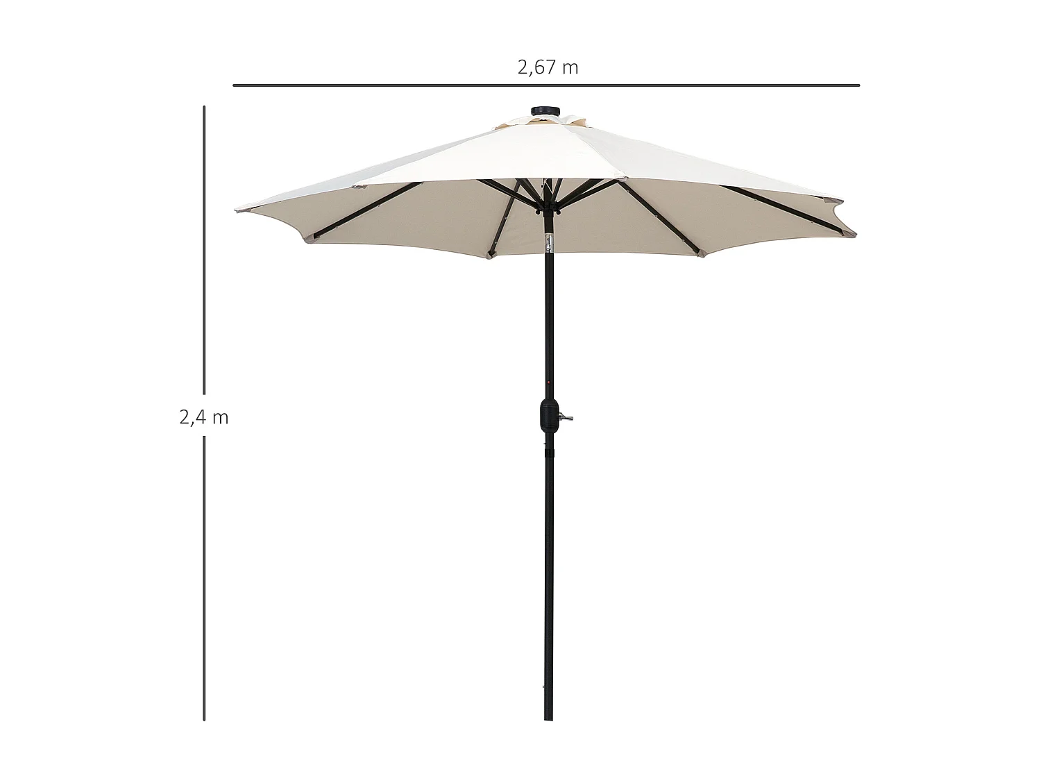 Sombrilla parasol crema 267x267x240 cm Outsunny