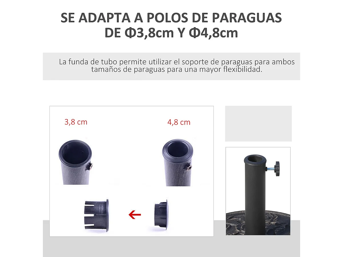 Base de sombrilla bronce ø45.5x31 cm Outsunny