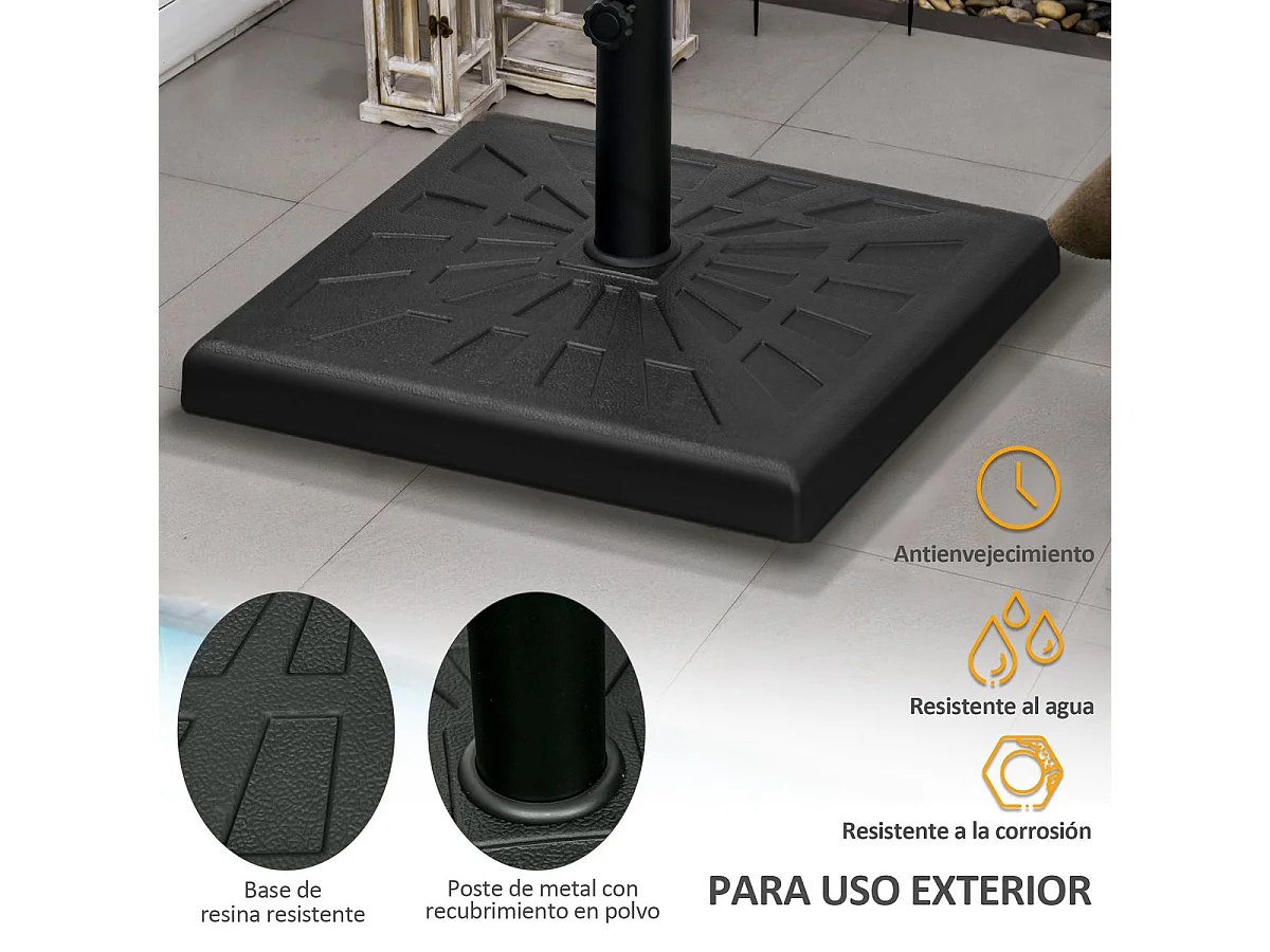 Base de sombrilla negro 51x51x32 cm Outsunny