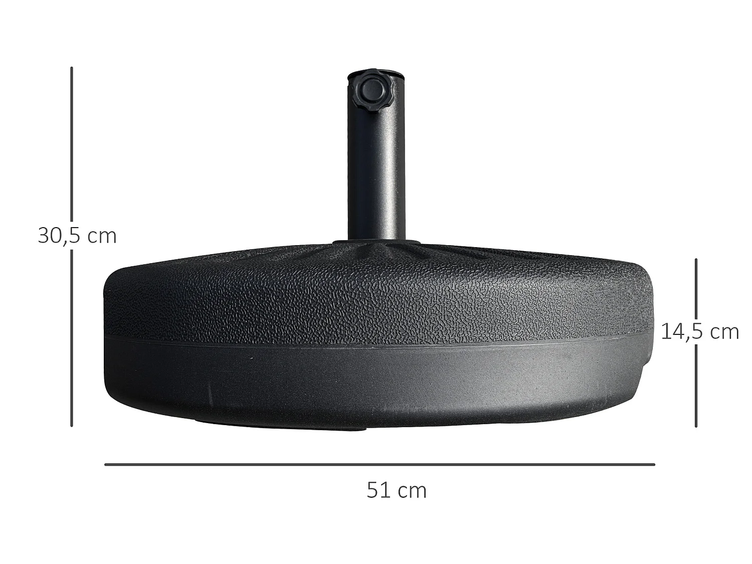 Base para sombrilla negro 51x51x30.5 cm Outsunny