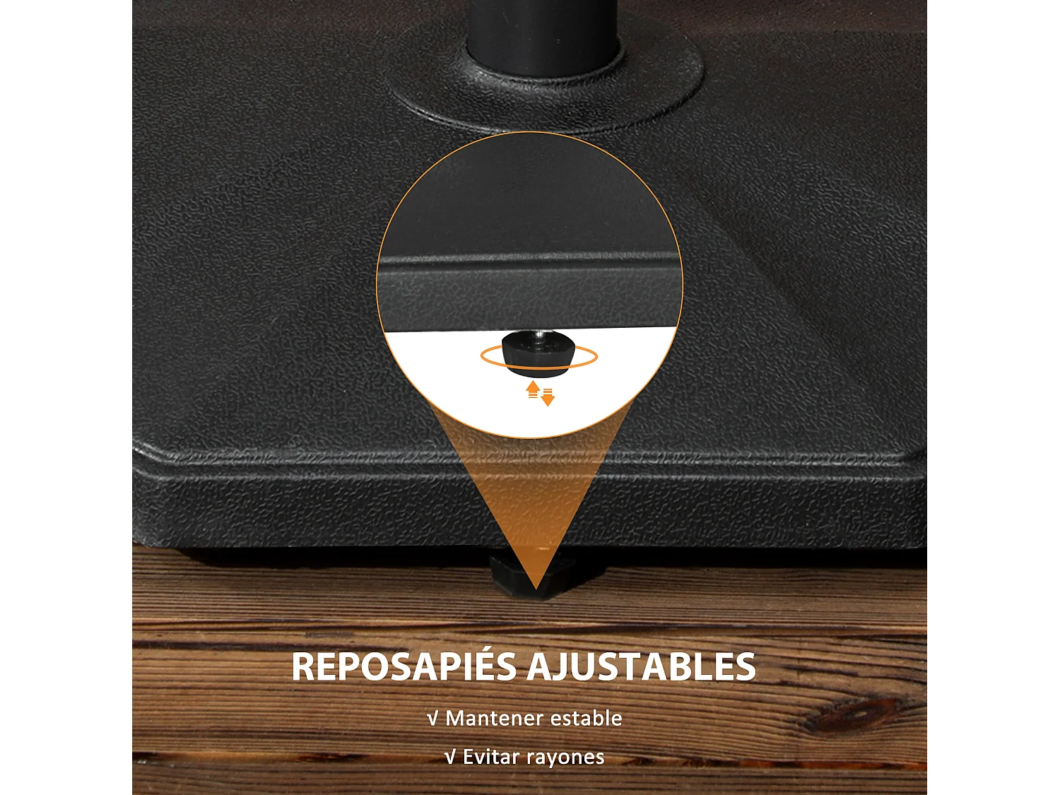 Base de sombrilla negro 46x46x39 cm Outsunny