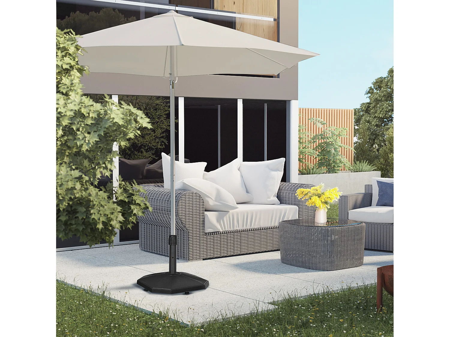 Base de sombrilla negro 46x46x39 cm Outsunny