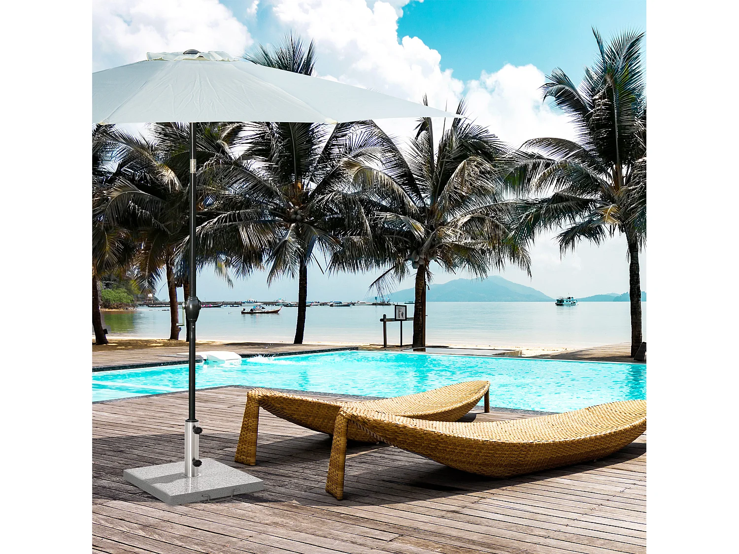 Base para sombrilla gris 42x42x36 cm Outsunny