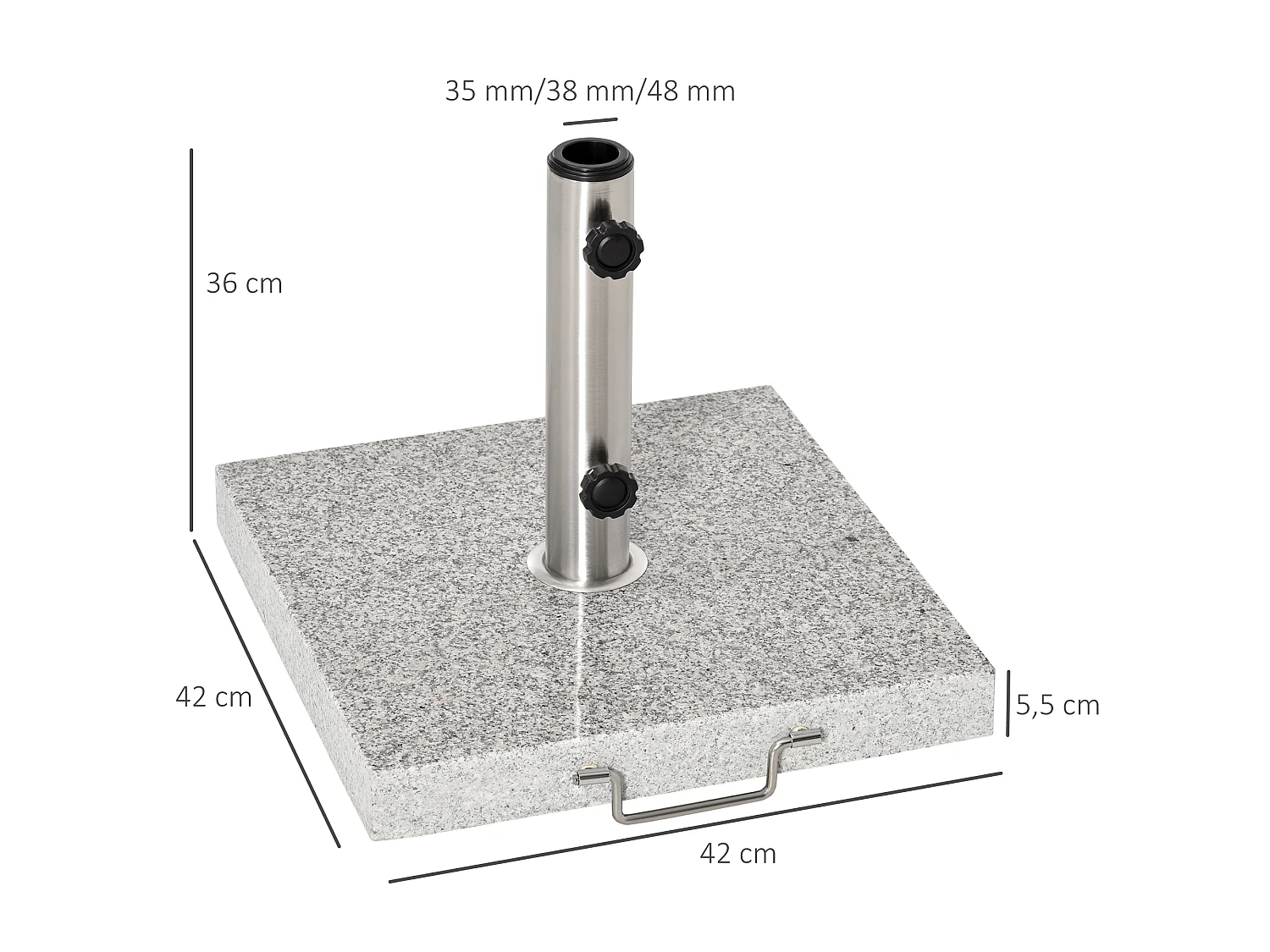 Base para sombrilla gris 42x42x36 cm Outsunny