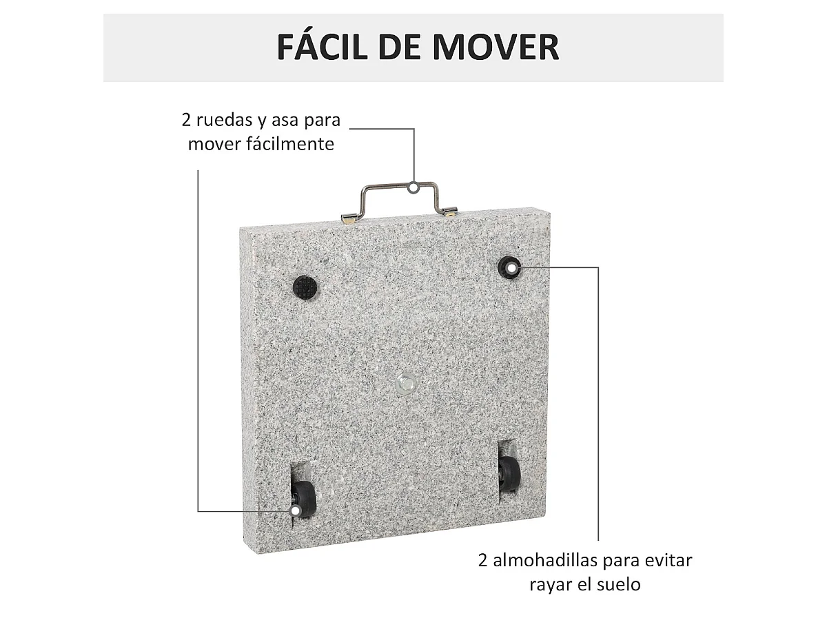 Base para sombrilla gris 42x42x36 cm Outsunny