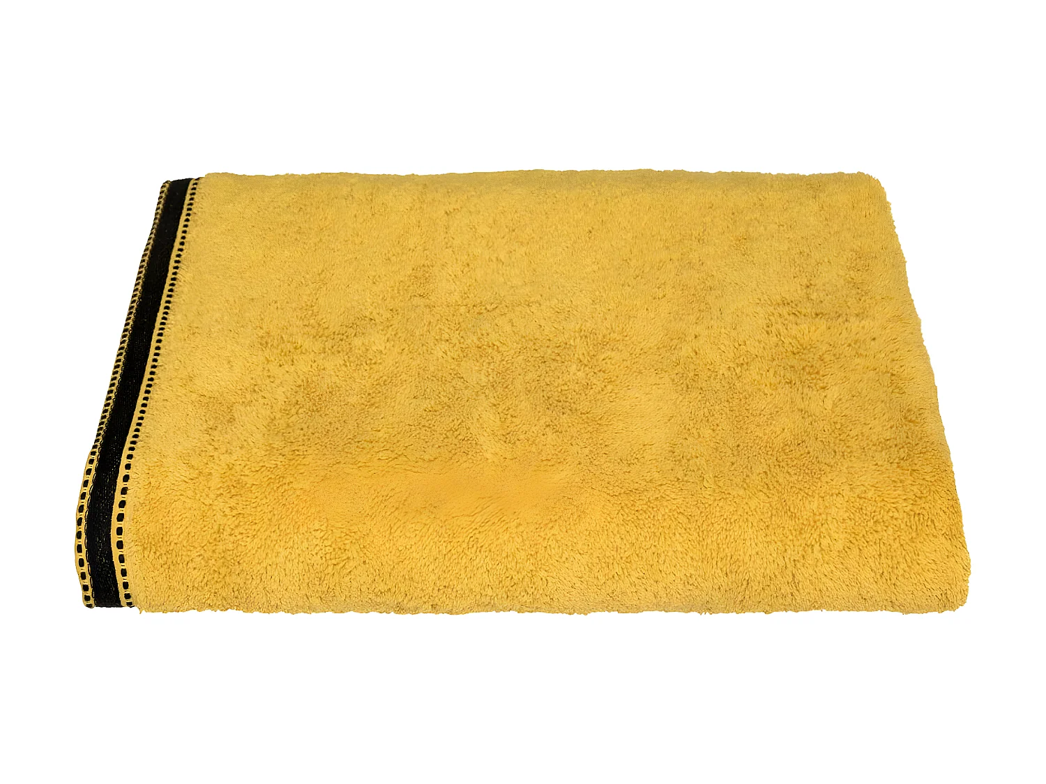 Drap de bain en Coton Jaune Ocre tissu éponge 100 x 150 cm