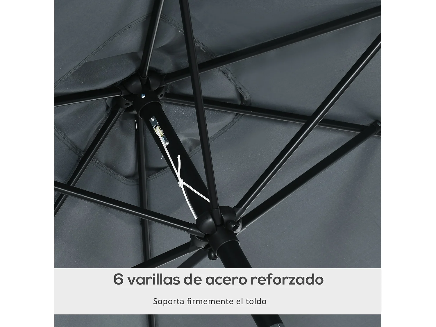 Sombrilla de jardín gris oscuro 195x295x240 cm Outsunny